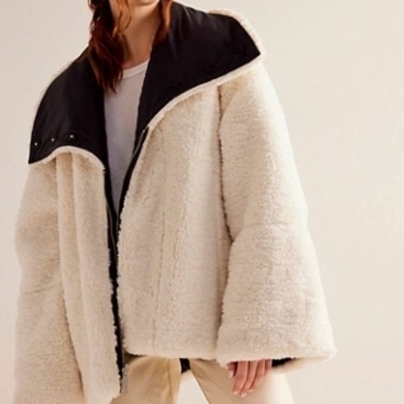 We The Free Jackets & Blazers - We The Free Cream and Black Puffer Jacket